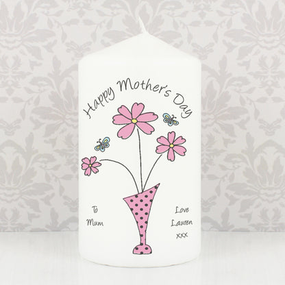 Personalised Flower in Vase Message Candle - Personalise It!