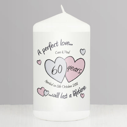 Personalised A Perfect Love Diamond Anniversary Candle - Personalise It!