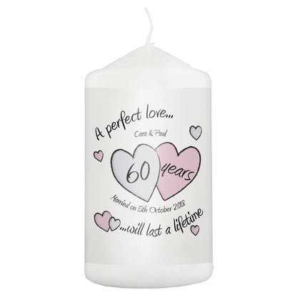 Personalised A Perfect Love Diamond Anniversary Candle - Personalise It!