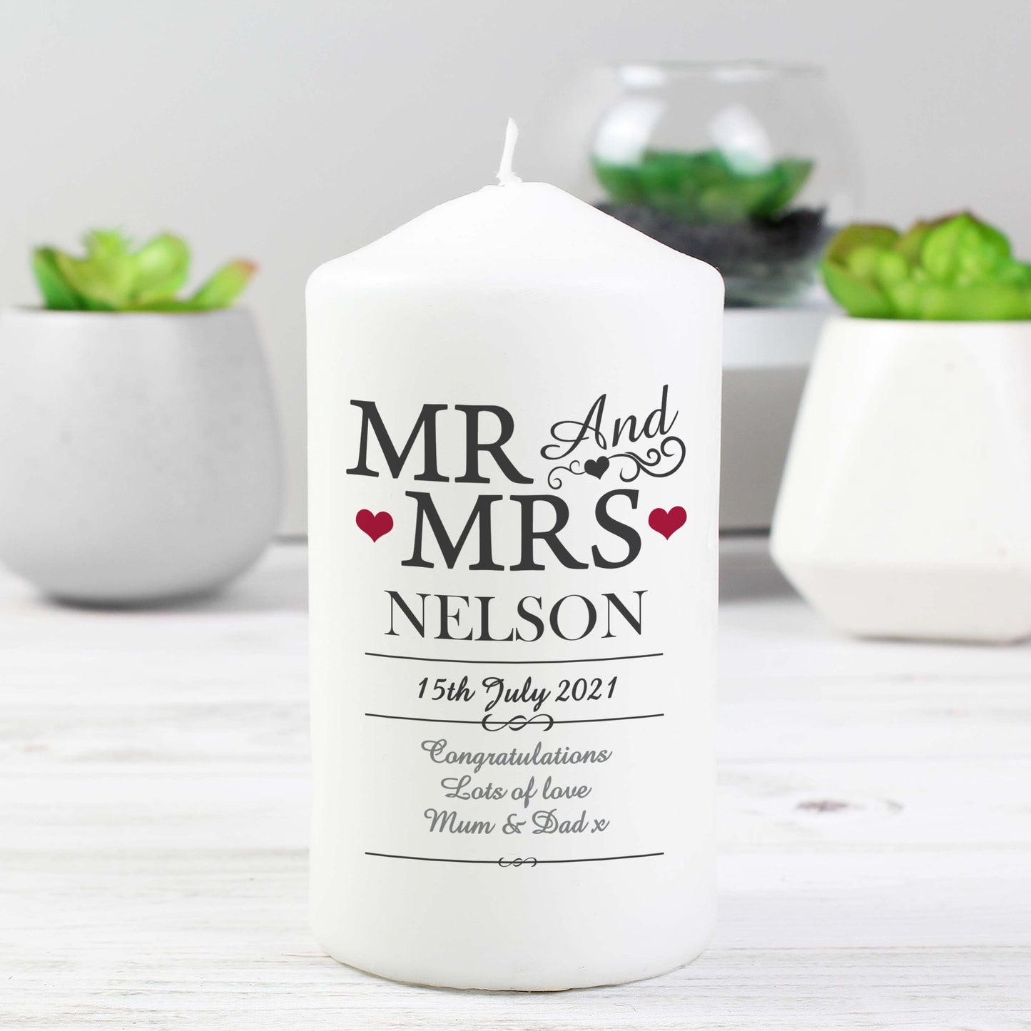 Personalised Mr & Mrs Candle - Personalise It!