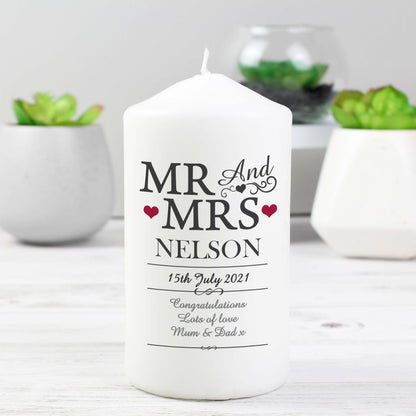 Personalised Mr & Mrs Candle - Personalise It!
