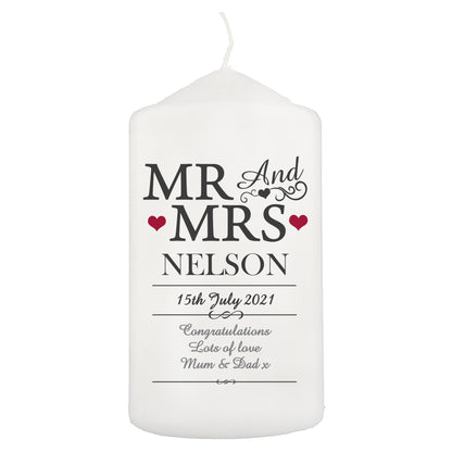 Personalised Mr & Mrs Candle - Personalise It!