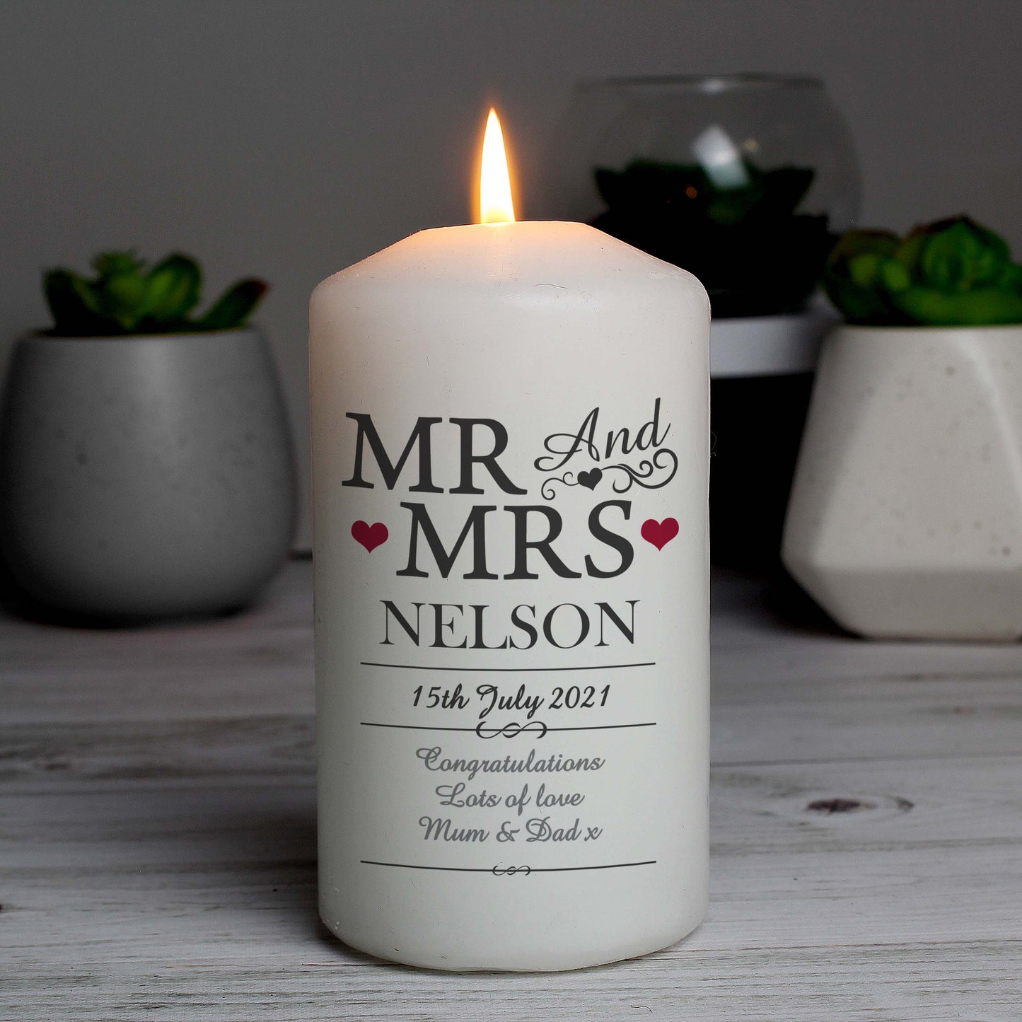 Personalised Mr & Mrs Candle - Personalise It!