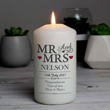 Personalised Mr & Mrs Candle - Personalise It!