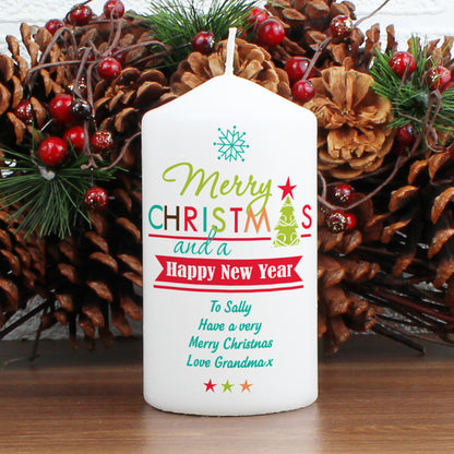 Personalised Bright Christmas Candle - Personalise It!