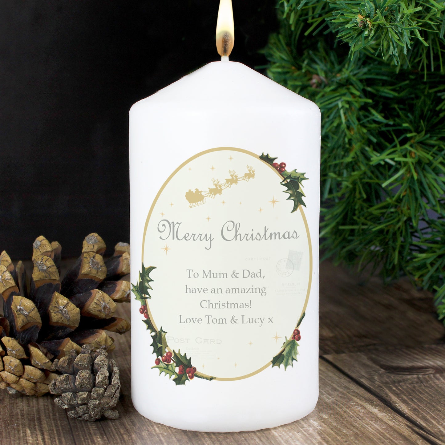 Personalised Traditional Christmas Candle - Personalise It!