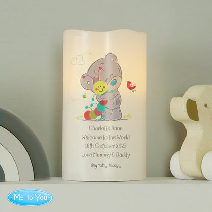 Personalised Tiny Tatty Teddy Cuddle Bug Nightlight LED Candle - Personalise It!