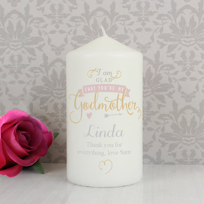 Personalised I Am Glad... Godmother Candle - Personalise It!