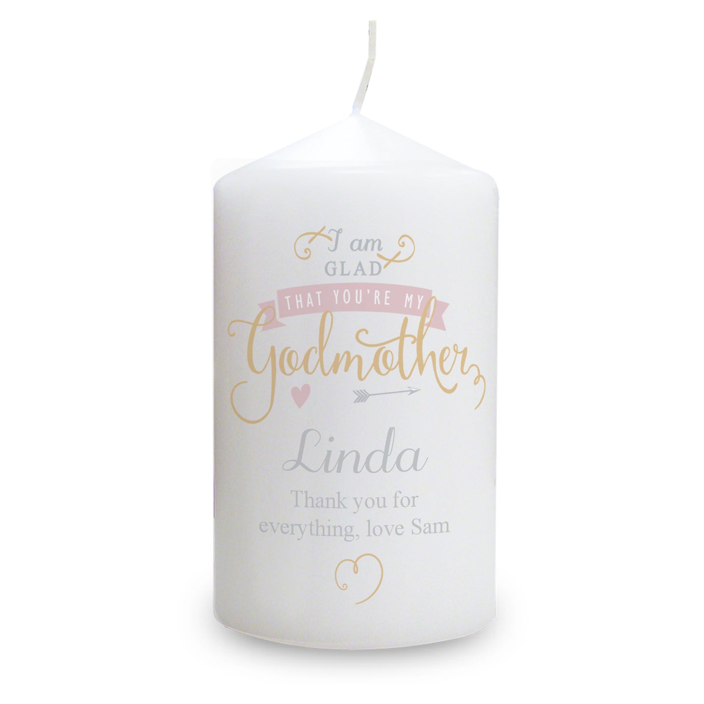 Personalised I Am Glad... Godmother Candle - Personalise It!