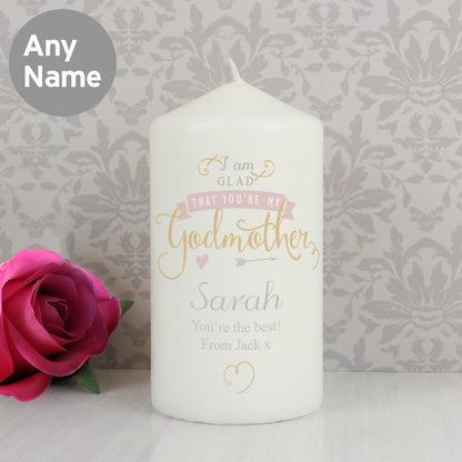 Personalised I Am Glad... Godmother Candle - Personalise It!