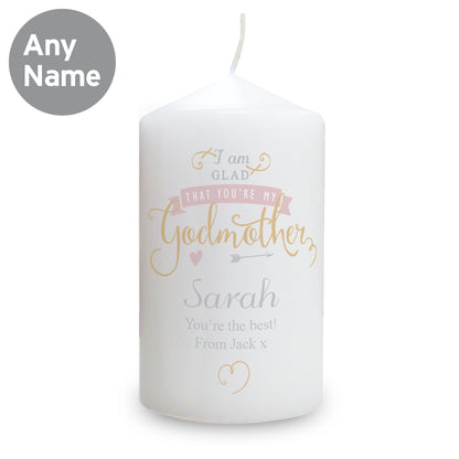 Personalised I Am Glad... Godmother Candle - Personalise It!