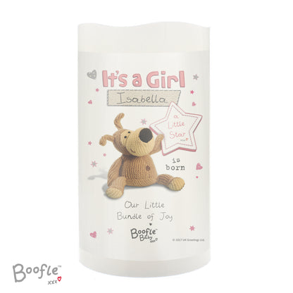 Personalised Boofle It's a Girl Nightlight LED Candle - Personalise It!