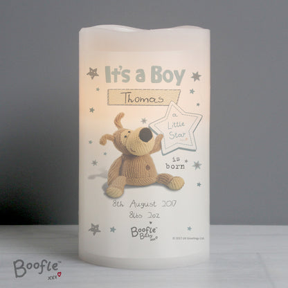 Personalised Boofle It's a Boy Nightlight LED Candle - Personalise It!