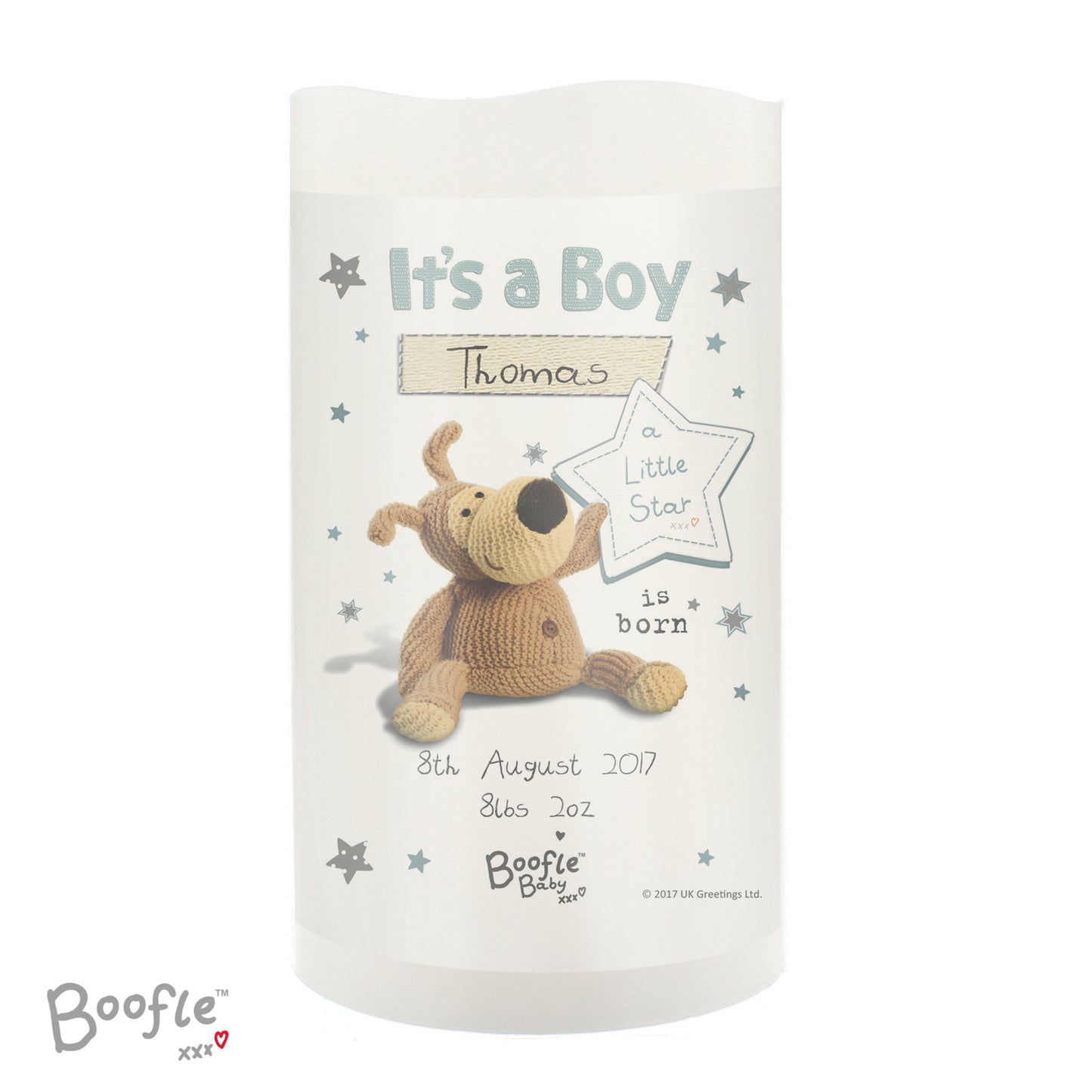 Personalised Boofle It's a Boy Nightlight LED Candle - Personalise It!