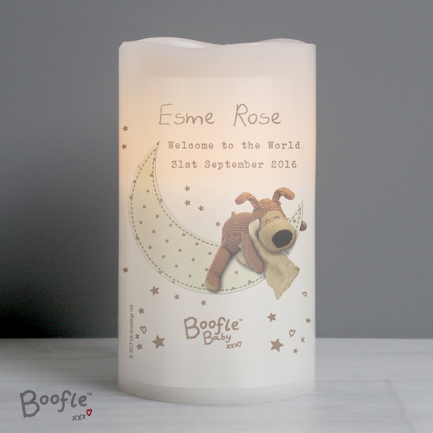 Personalised Boofle Baby Nightlight LED Candle - Personalise It!