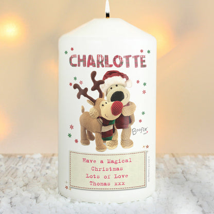 Personalised Boofle Christmas Reindeer Candle - Personalise It!