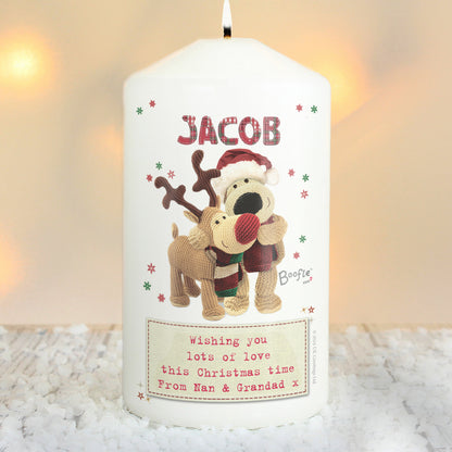 Personalised Boofle Christmas Reindeer Candle - Personalise It!