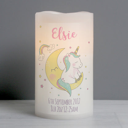 Personalised Baby Unicorn Nightlight LED Candle - Personalise It!