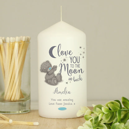 Personalised Me to You 'Love You to the Moon and Back' Pillar Candle - Personalise It!