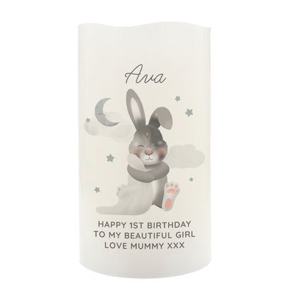 Personalised Baby Bunny LED Candle - Personalise It!