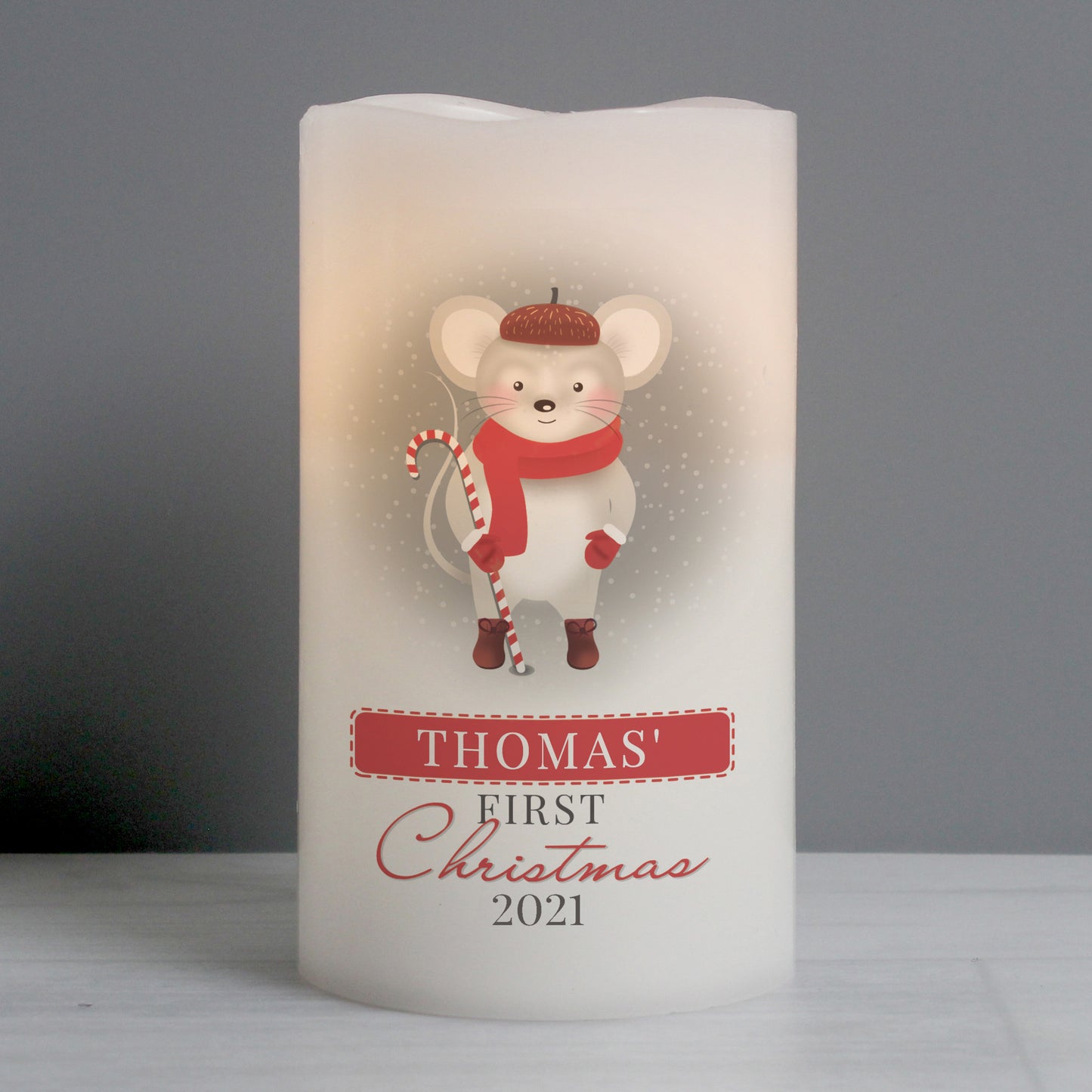 Personalised '1st Christmas' Mouse Nightlight LED Candle - Personalise It!