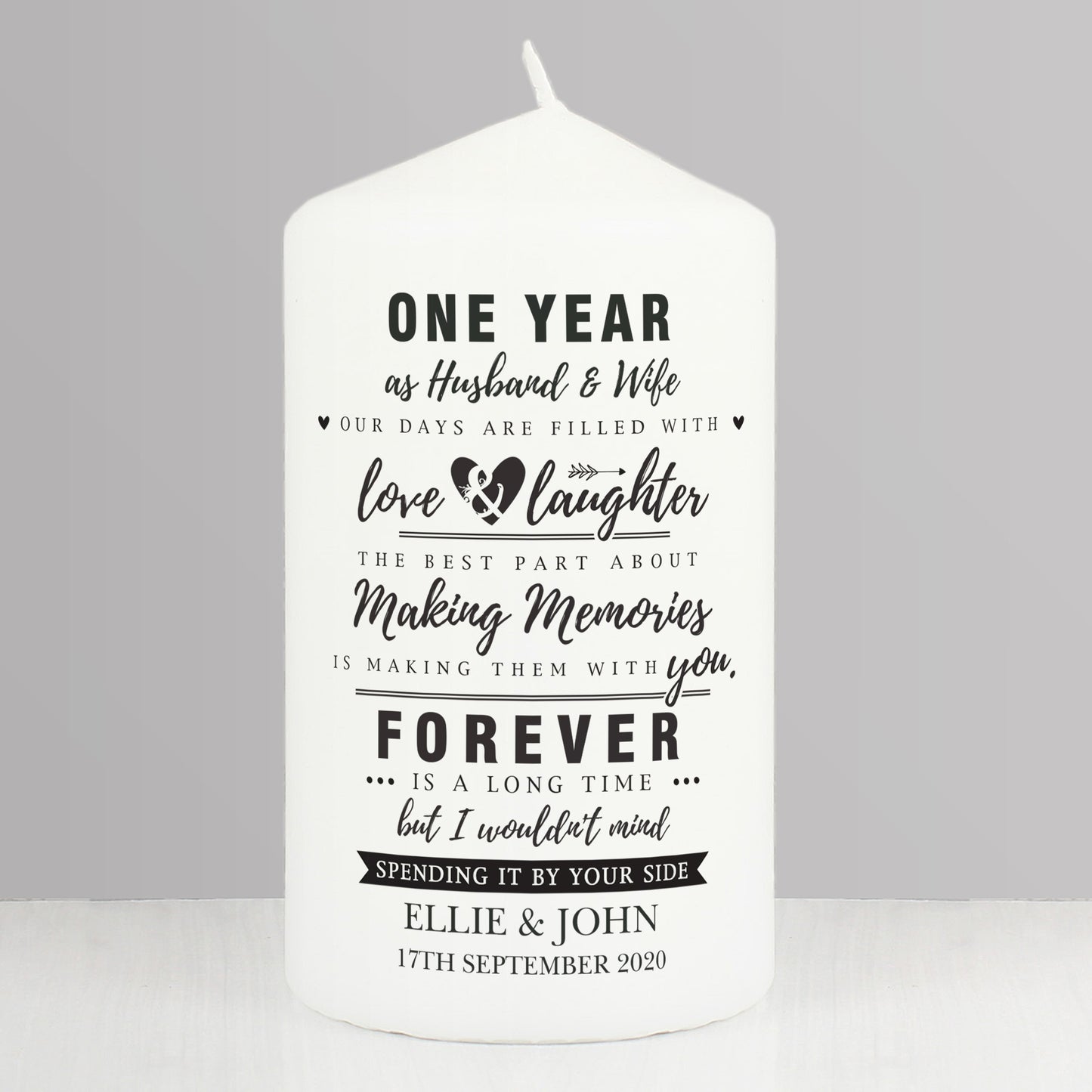 Personalised Anniversary Pillar Candle - Personalise It!