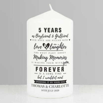 Personalised Anniversary Pillar Candle - Personalise It!