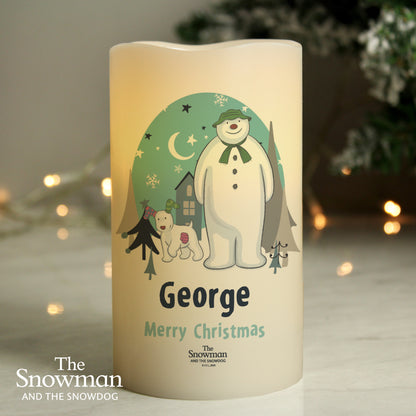 Personalised The Snowman and the Snowdog LED Candle - Personalise It!