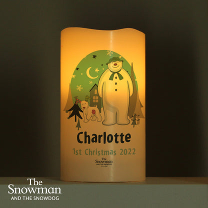 Personalised The Snowman and the Snowdog LED Candle - Personalise It!