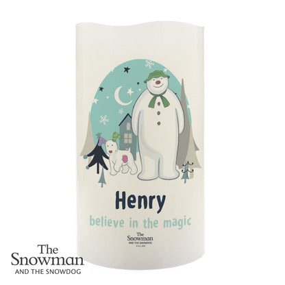 Personalised The Snowman and the Snowdog LED Candle - Personalise It!