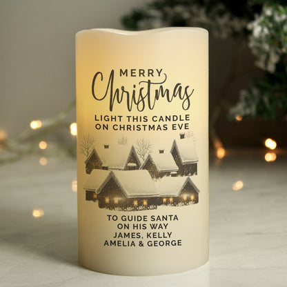 Personalised Christmas Town LED Candle - Personalise It!