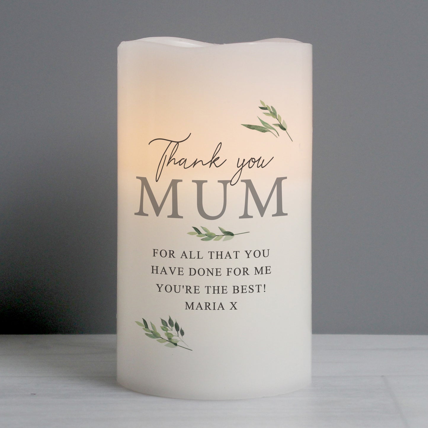 Personalised Botanical LED Candle - Personalise It!