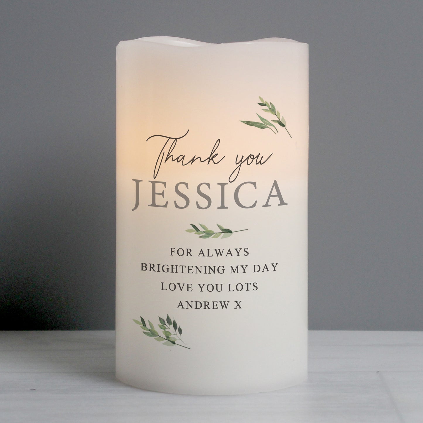 Personalised Botanical LED Candle - Personalise It!