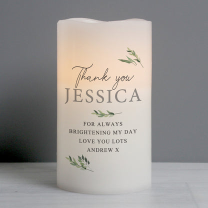 Personalised Botanical LED Candle - Personalise It!