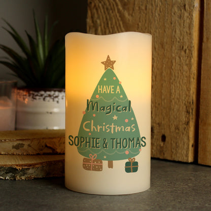 Personalised Have A Magical Christmas LED Candle - Personalise It!