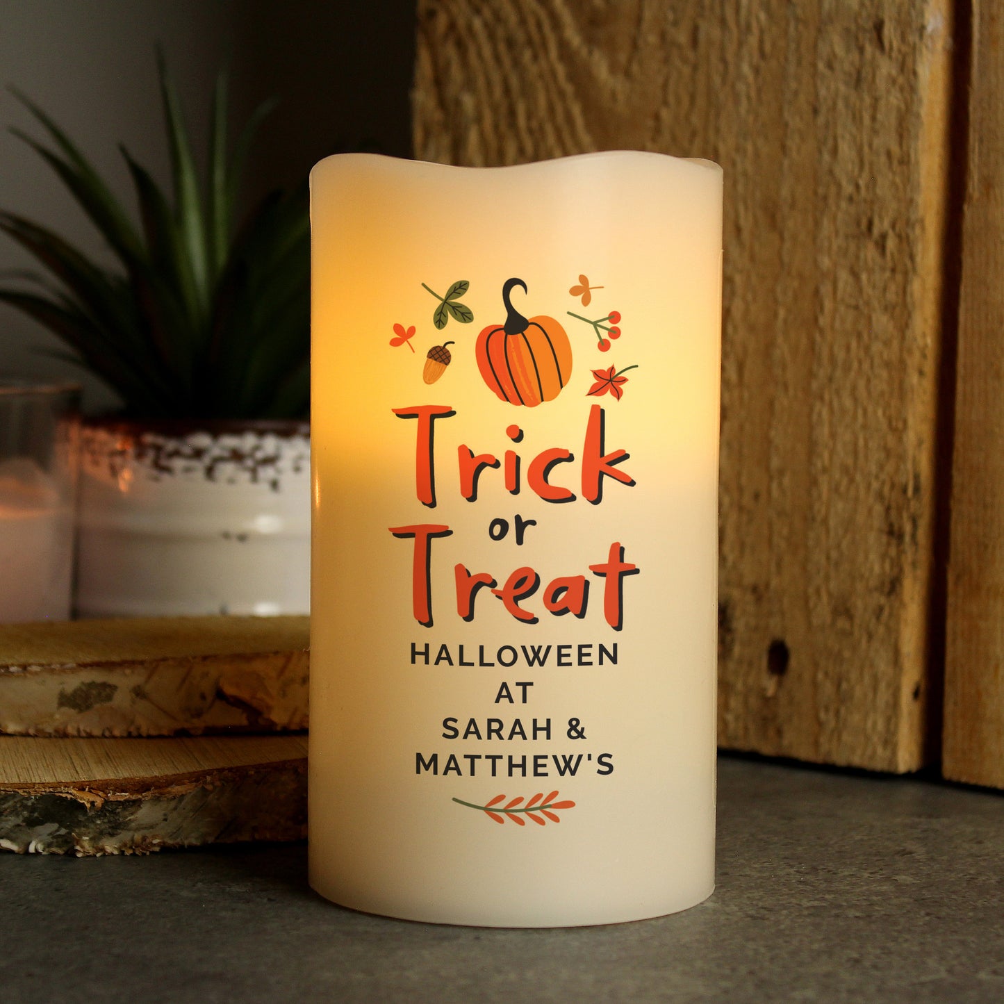 Personalised Trick or Treat LED Candle - Personalise It!