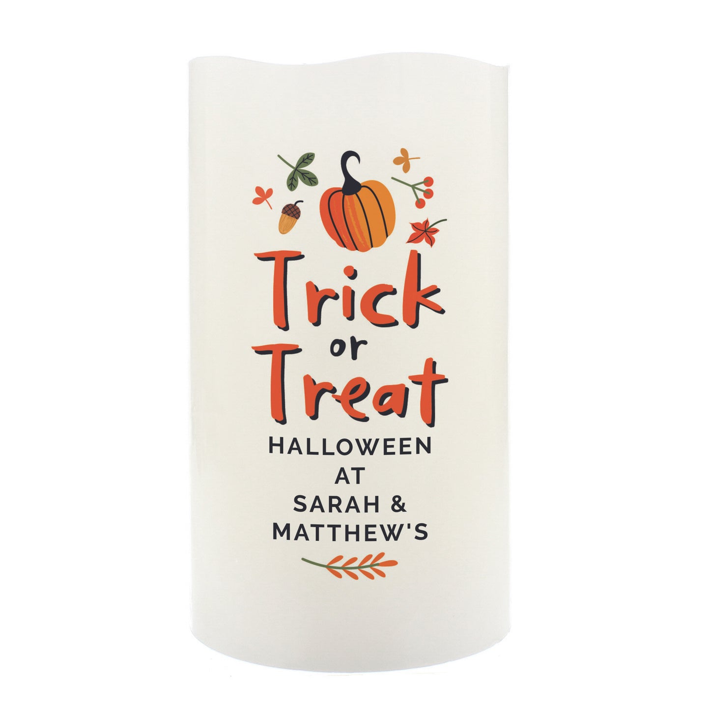 Personalised Trick or Treat LED Candle - Personalise It!
