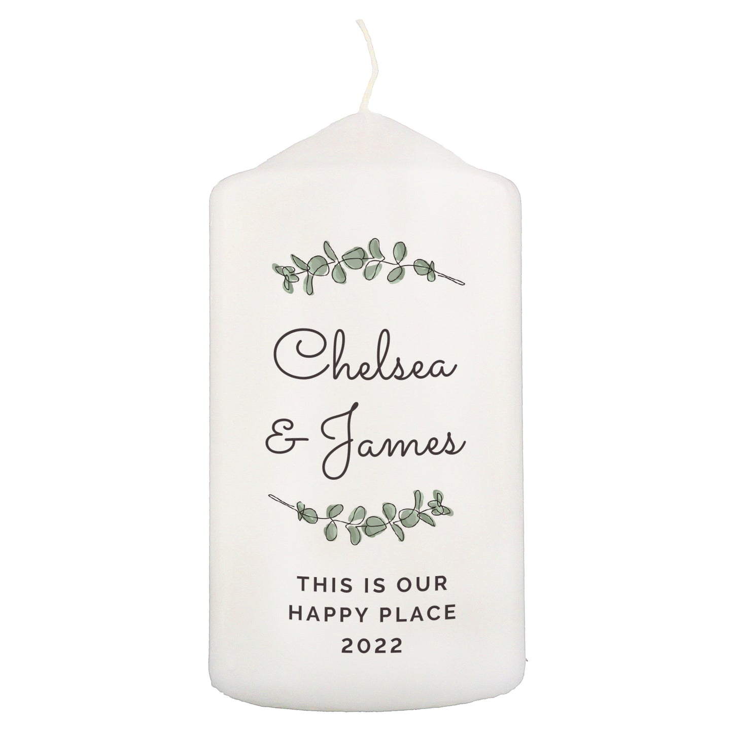 Personalised Botanical Pillar Candle - Personalise It!