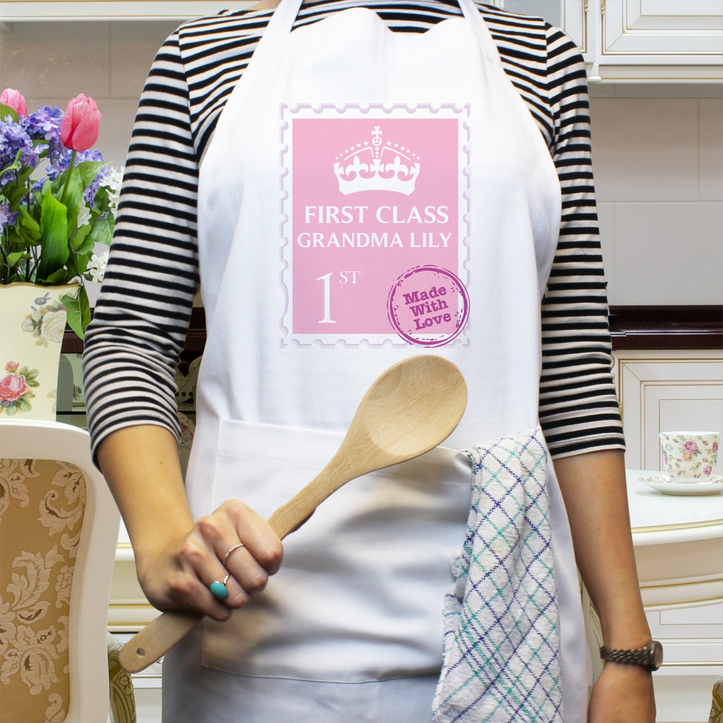 Personalised Pink 1st Class Apron - Personalise It!