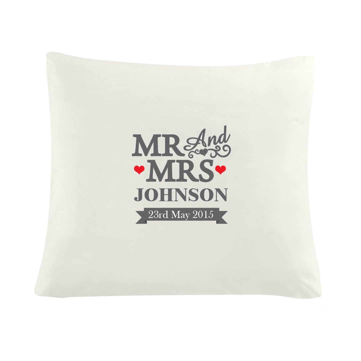 Personalised Mr & Mrs Cushion Cover - Personalise It!