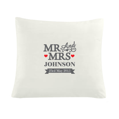Personalised Mr & Mrs Cushion Cover - Personalise It!