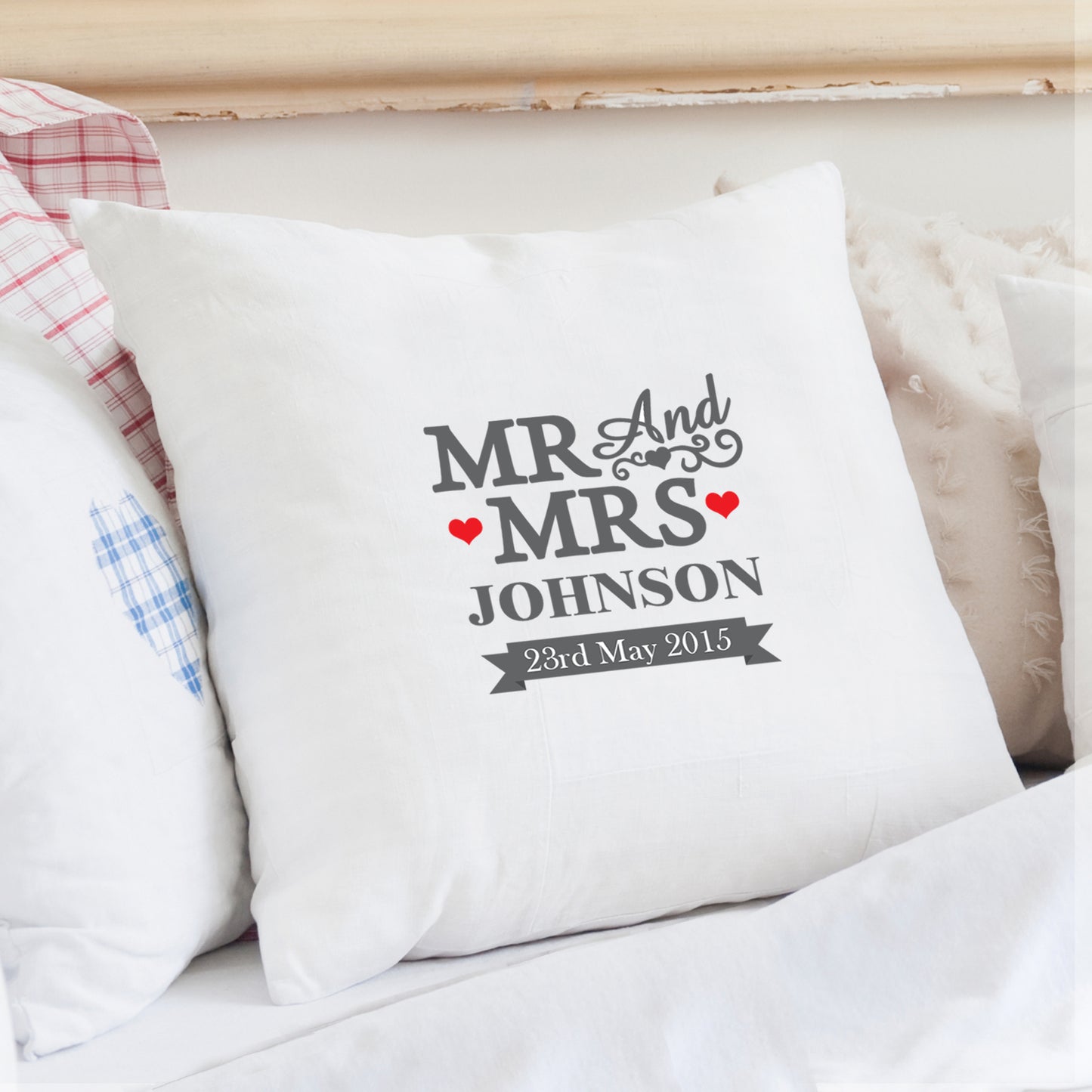 Personalised Mr & Mrs Cushion Cover - Personalise It!