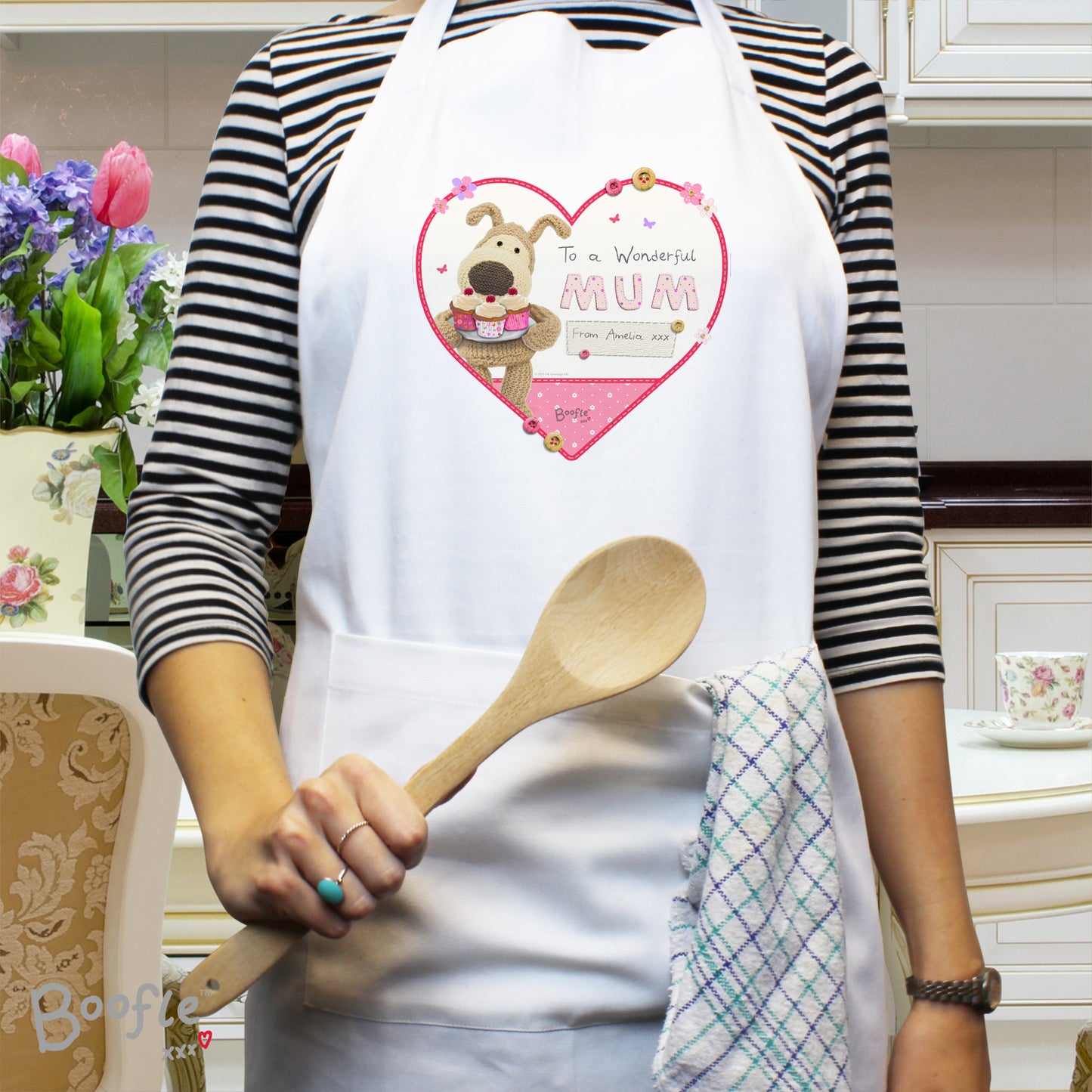 Personalised Boofle Flowers Apron - Personalise It!