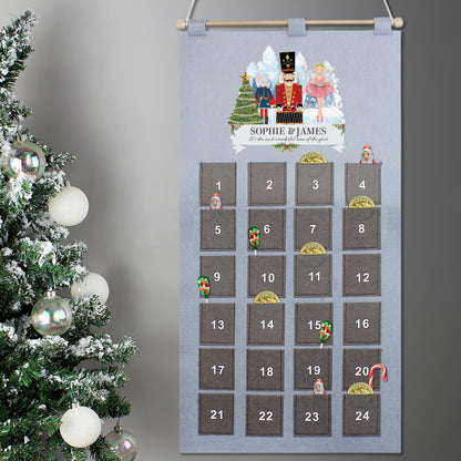 Personalised Nutcracker Advent Calendar In Silver Grey - Personalise It!