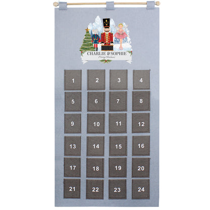 Personalised Nutcracker Advent Calendar In Silver Grey - Personalise It!
