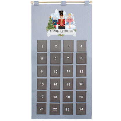Personalised Nutcracker Advent Calendar In Silver Grey - Personalise It!