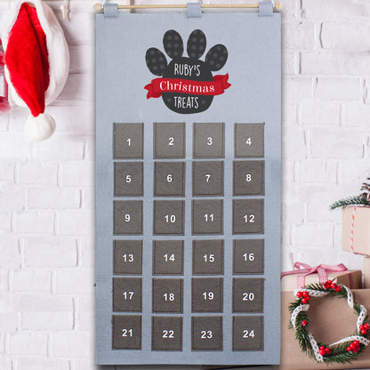 Personalised Pet Advent Calendar In Silver Grey - Personalise It!