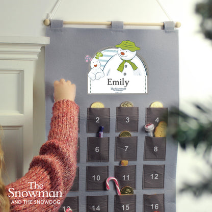 Personalised The Snowman Advent Calendar In Silver Grey - Personalise It!