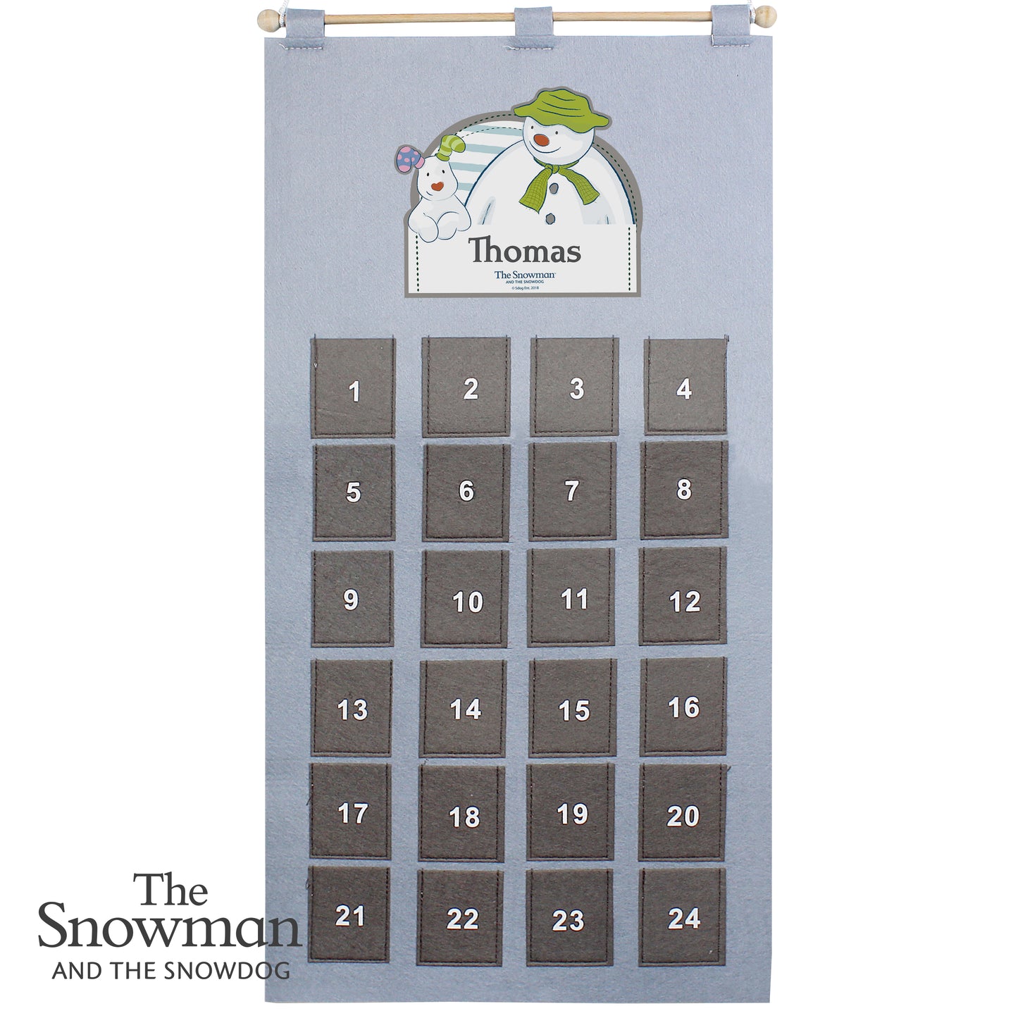 Personalised The Snowman Advent Calendar In Silver Grey - Personalise It!