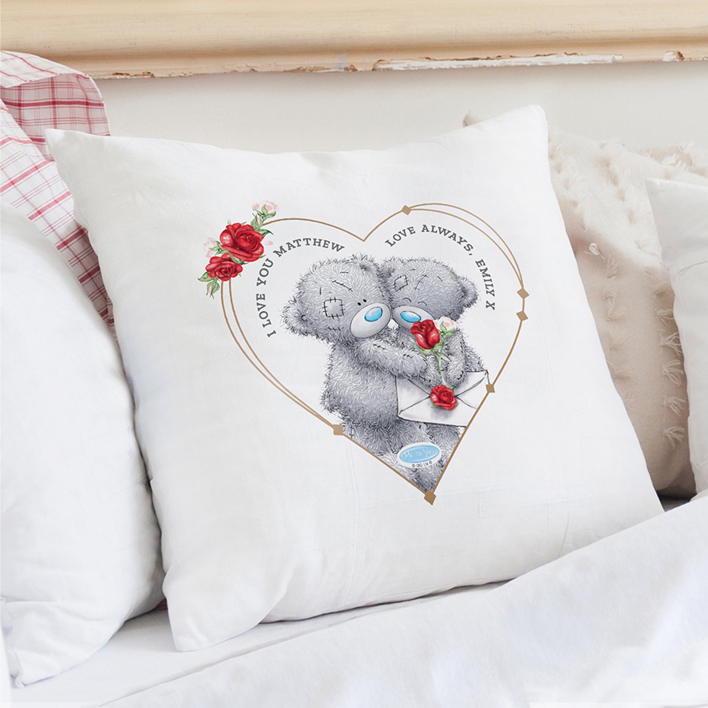 Personalised Me to You Valentine Cushion Cover - Personalise It!
